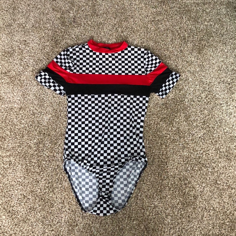Checkered bodysuit